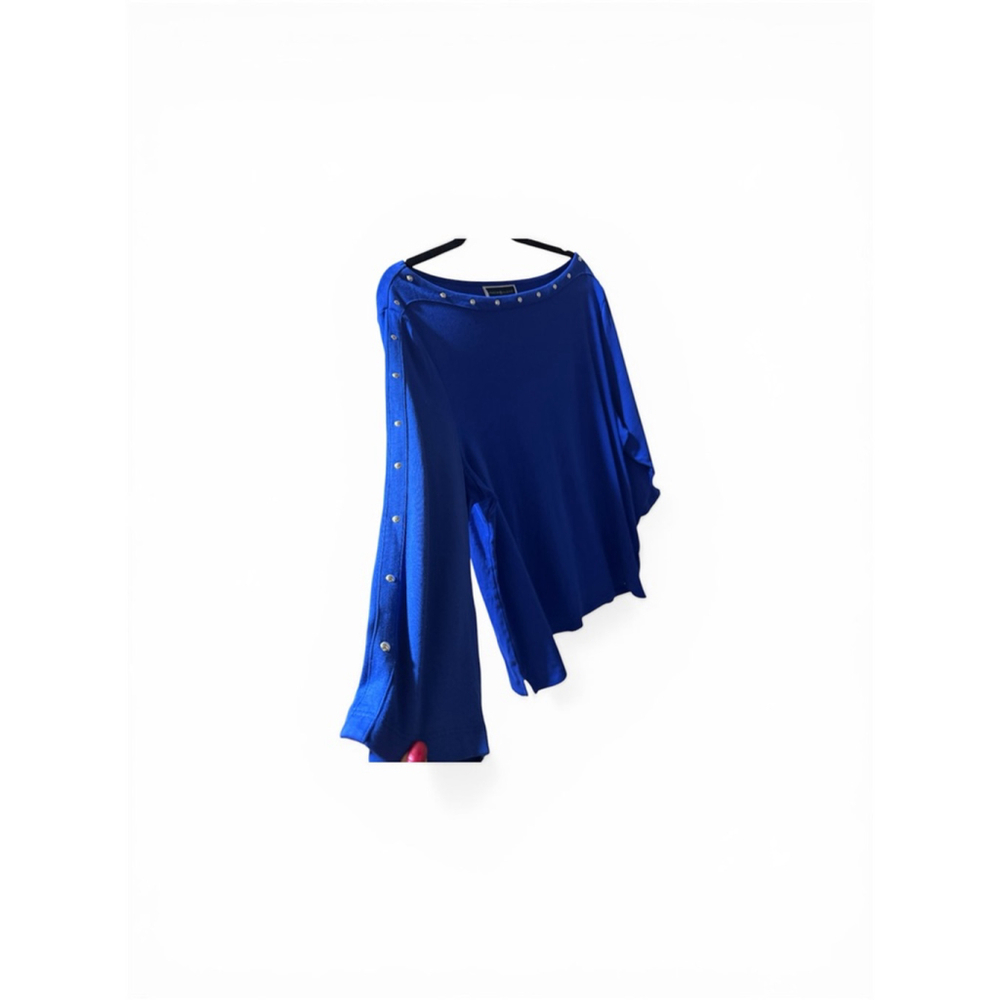 Karen Scott Silver-Tone Stud Boat-Neck Top NWT 2X - Picture 5 of 6